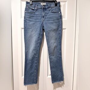 Madewell Mid Rise Perfect Vintage rough hem Jeans. Size 26 GUC.